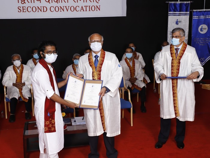 Myself receiving BS-MS Dual Degree in Science from Prof. K N Ganesh (Director, IISER Tirupati) on 25 August 2021.
